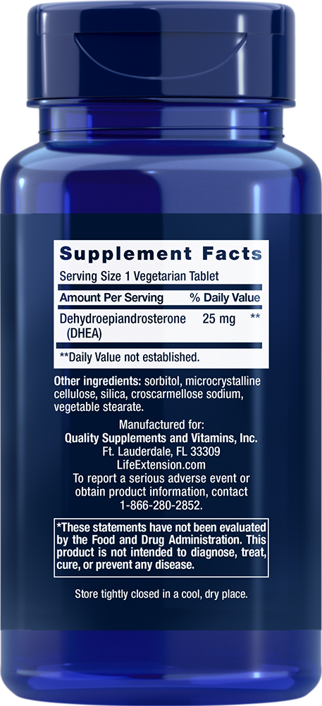 DHEA 25 mg - Supplement - Life Extension - YOUUTEKK