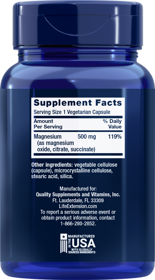 Magnesium Caps 500mg - Mineral Supplements > Magnesium Mineral Supplements - Life Extension - YOUUTEKK