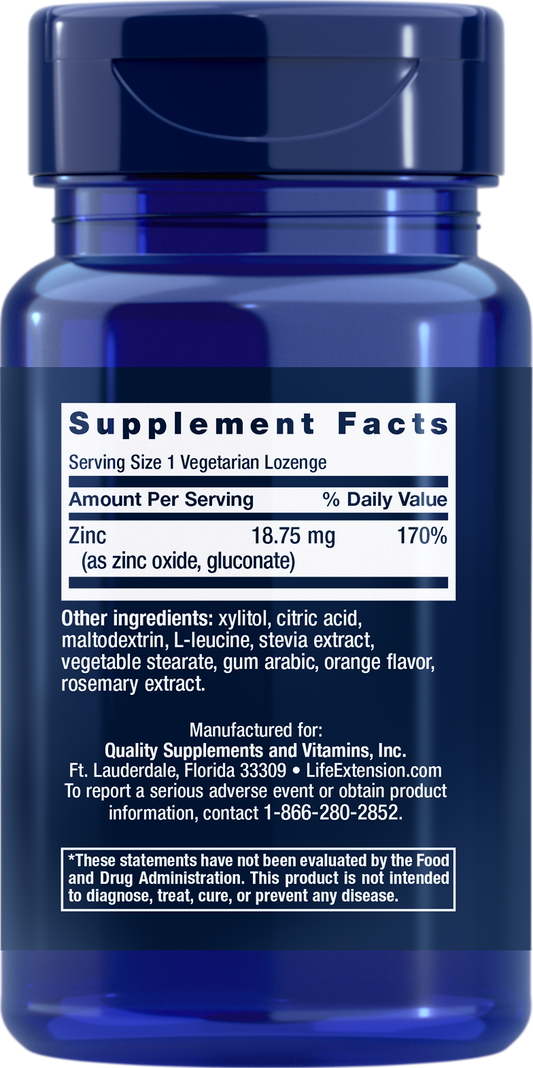 Zinc Lozenges Citrus Orange 2-pack - Mineral Supplements > Zinc Mineral Supplements - Life Extension - YOUUTEKK