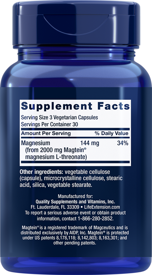 Neuro-Mag® Magnesium L-Threonate Caps - Mineral Supplements > Magnesium Mineral Supplements - Life Extension - YOUUTEKK