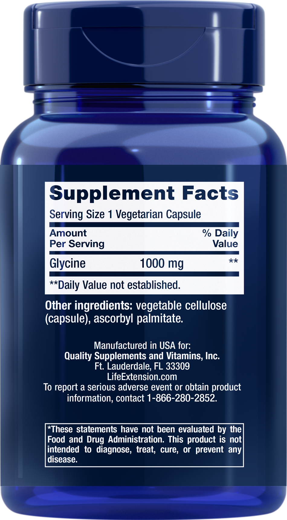 Glycine 1000 mg - Amino Acid Nutritional Supplements - Life Extension - YOUUTEKK