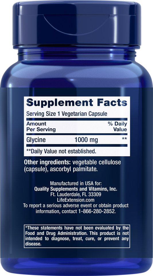 Glycine 1000 mg - Amino Acid Nutritional Supplements - Life Extension - YOUUTEKK