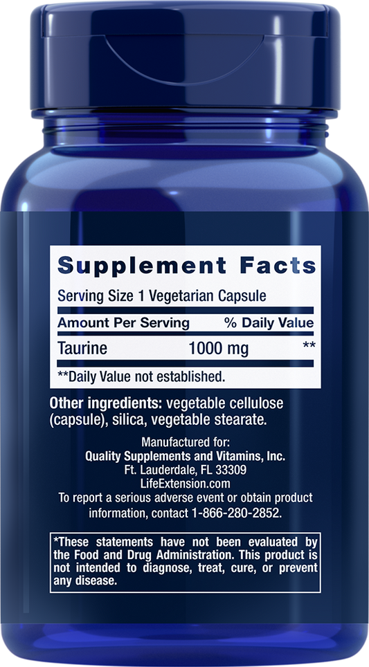 Taurine 1000 mg - Amino Acid Nutritional Supplements > Taurine> Nutritional Supplements - Life Extension - YOUUTEKK