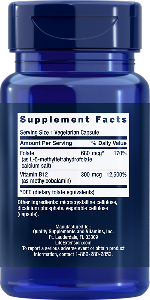 BioActive Folate & Vitamin B12 - Vitamin B Supplements > Folate & Vitamin B12 Supplements - Life Extension - YOUUTEKK