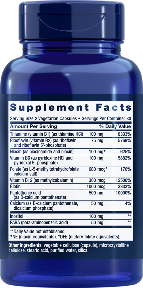 BioActive Complete B-Complex - Vitamin B Supplements > Vitamin B-Complex Supplements - Life Extension - YOUUTEKK