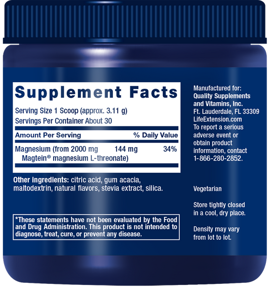 Neuro-Mag® Magnesium L-Threonate (Tropical Punch) - Health & Household > Magnesium Mineral Supplements - Life Extension - YOUUTEKK