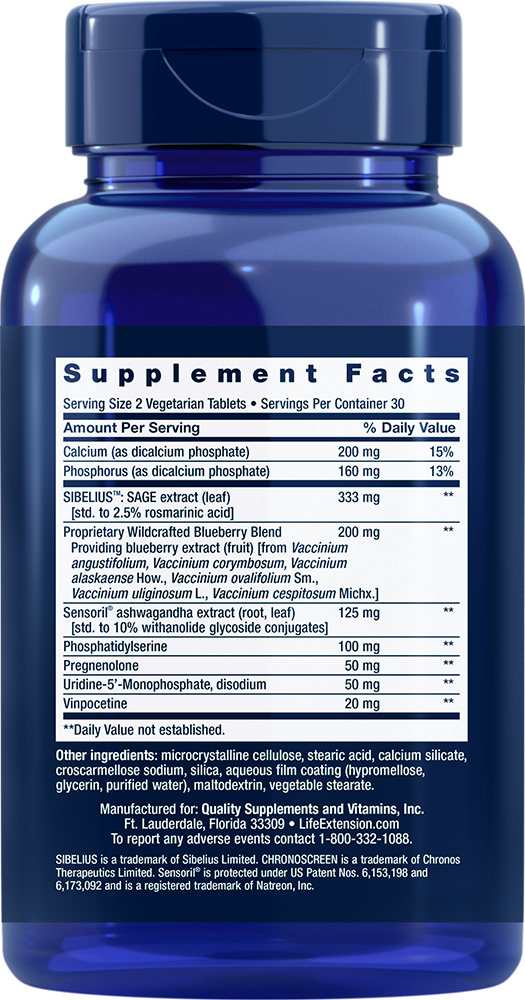 Cognitex® Elite Pregnenolone - Vitamins & Dietary Supplements > Blended Vitamin & Mineral Supplements - Life Extension - YOUUTEKK