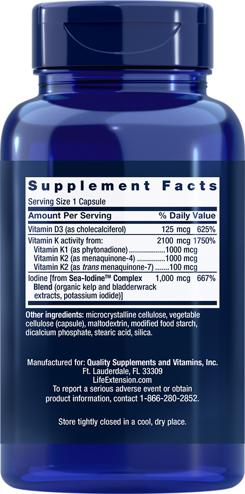 Vitamins D and K with Sea-Iodine™ - Vitamin Supplements > Vitamin D Supplements - Life Extension - YOUUTEKK