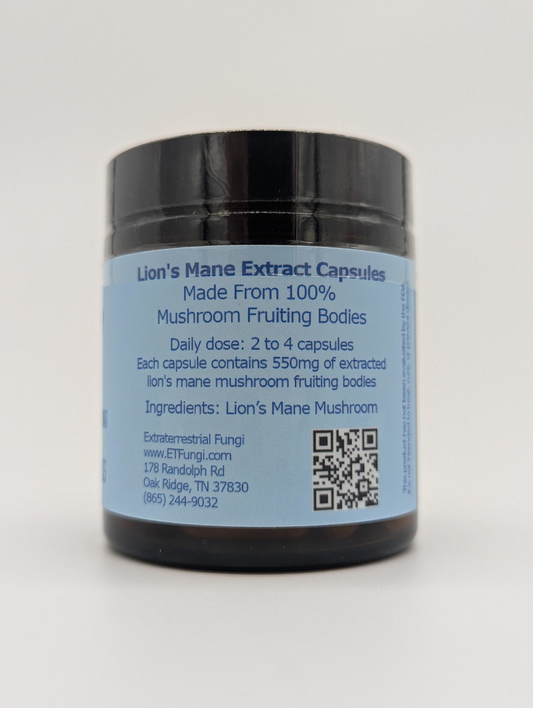 Lion's Mane Extract Capsules - Supplements > Mushrooms > Lion’s Mane > Reishi > Cognitive Support > Immunity Boosters - Extraterrestrial Fungi - YOUUTEKK