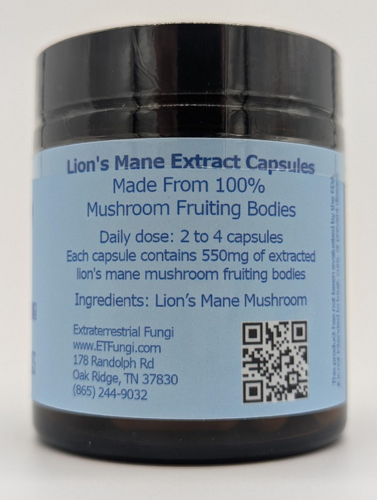 Lion's Mane Extract Capsules - Supplements > Mushrooms > Lion’s Mane > Reishi > Cognitive Support > Immunity Boosters - Extraterrestrial Fungi - YOUUTEKK