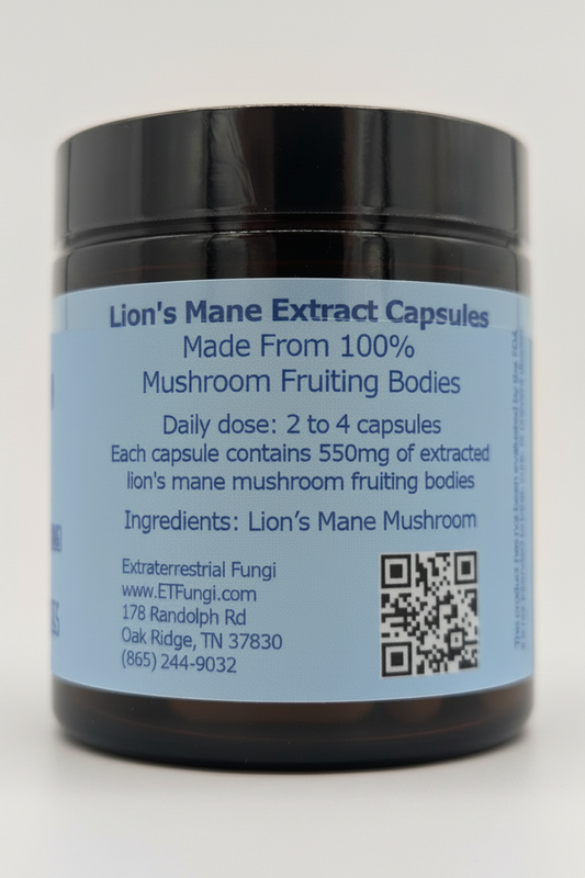 Lion's Mane Extract Capsules - Supplements > Mushrooms > Lion’s Mane > Reishi > Cognitive Support > Immunity Boosters - Extraterrestrial Fungi - YOUUTEKK