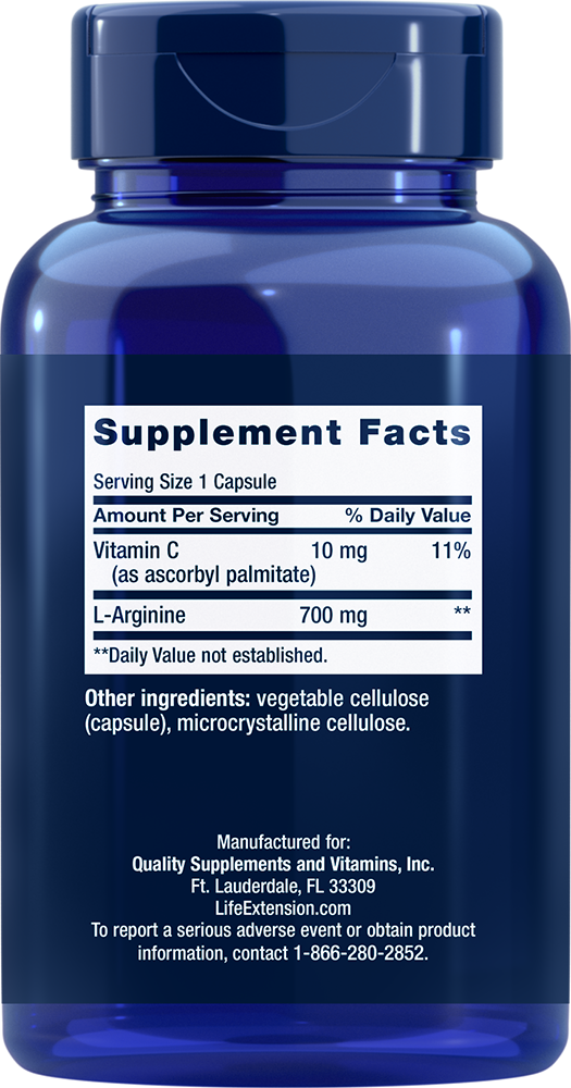 L-Arginine Caps 700mg 200 Capsules Blood Pressure / Vascular youutekk Life Extension 200 Capsules