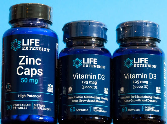 Life Extension 1 bottle of Zinc and 2 bottles of Vitamin D3 for Immune Support from youutekk.com