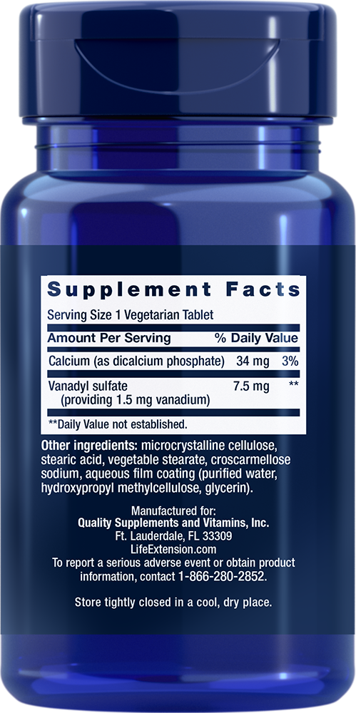 Vanadyl Sulfate 7.5 mg - Vitamins & Dietary Supplements > Blended Vitamin & Mineral Supplements - Life Extension - YOUUTEKK