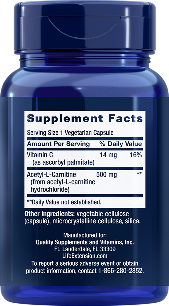 Acetyl-L-Carnitine 500mg - Supplements - Life Extension - YOUUTEKK