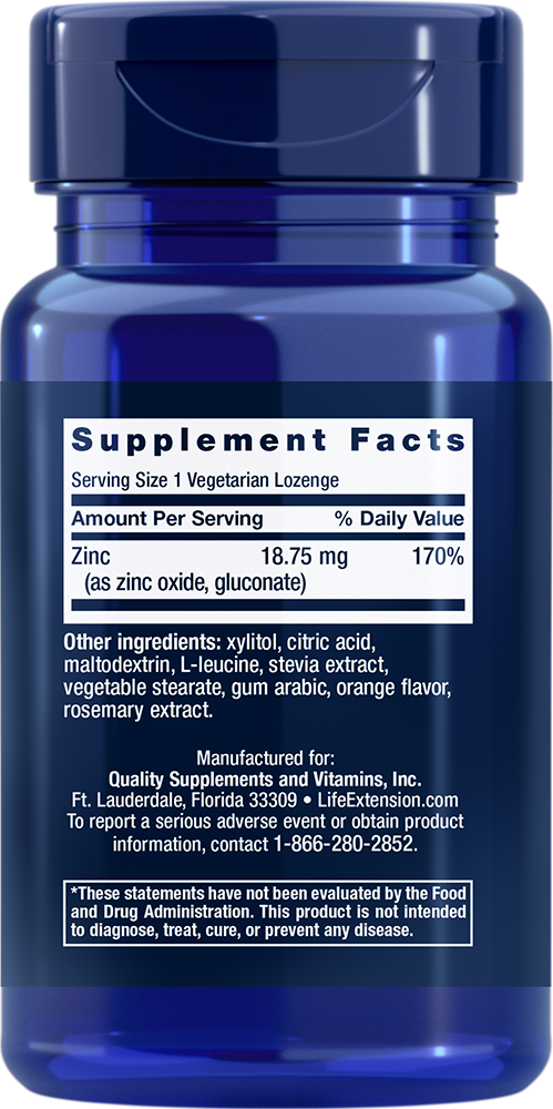 Zinc Lozenges Citrus Orange - Mineral Supplements > Zinc Mineral Supplements - Life Extension - YOUUTEKK