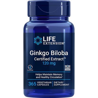 Ginkgo Biloba Certified Extract™ 120mg - Vitamins & Dietary Supplements > Ginkgo Biloba Herbal Supplements - Life Extension - YOUUTEKK