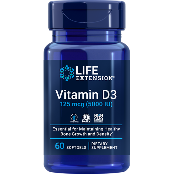 Vitamin D3 125 mcg (5000 IU) - Vitamin Supplements > Vitamin D Supplements - Life Extension - YOUUTEKK
