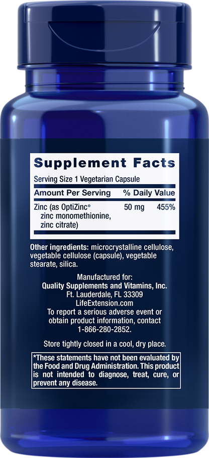 Zinc Caps 50 mg - Mineral Supplements > Zinc Mineral Supplements - Life Extension - YOUUTEKK