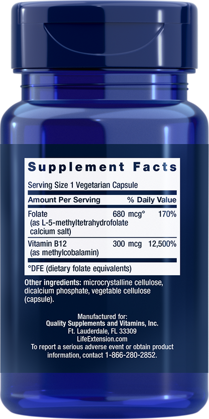 BioActive Folate & Vitamin B12 - Vitamin B Supplements > Folate & Vitamin B12 Supplements - Life Extension - YOUUTEKK