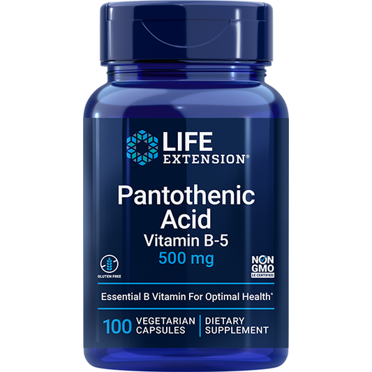 Pantothenic Acid Vitamin B-5 500 mg - Vitamin B Supplements > Vitamin B5 (Pantothenic Acid) Supplements - Life Extension - YOUUTEKK