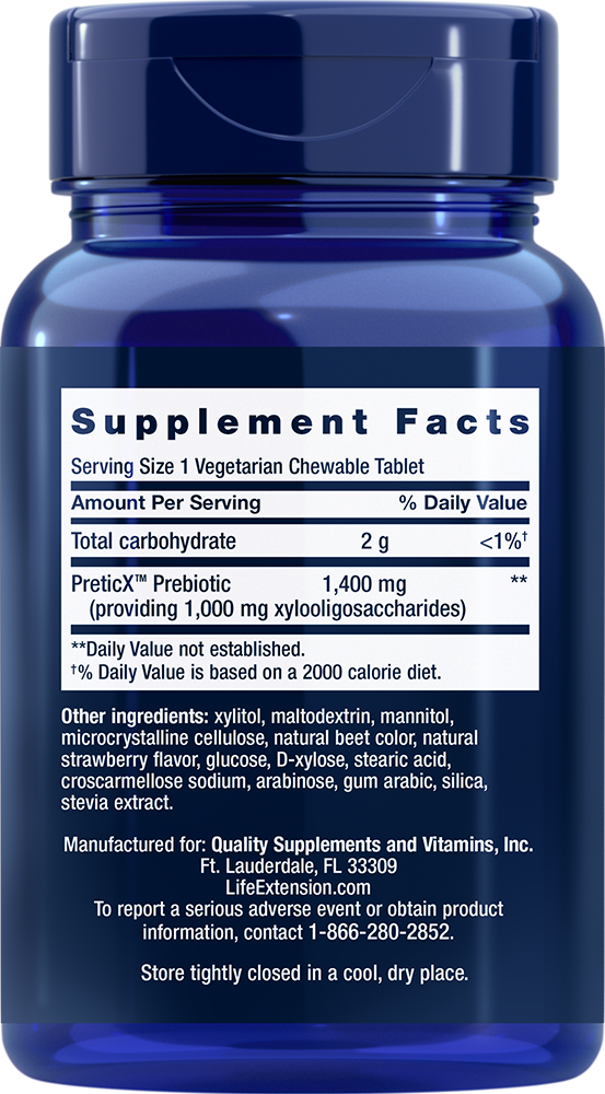 FLORASSIST® Prebiotic Chewable (Strawberry) - Vitamins & Dietary Supplements > Probiotic Nutritional Supplements - Life Extension - YOUUTEKK
