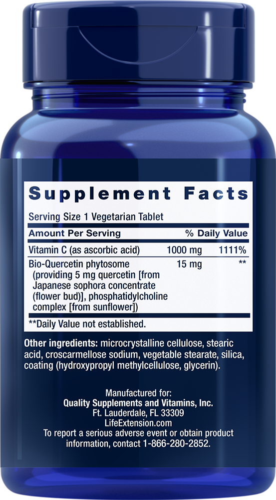 Vitamin C and Bio-Quercetin Phytosome - Vitamin Supplements > Flavonoid Vitamin Supplements - Life Extension - YOUUTEKK