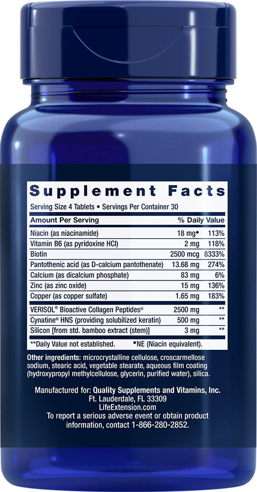 Hair, Skin & Nails Collagen Plus Formula - Nutritional Supplements > Collagen Supplements - Life Extension - YOUUTEKK