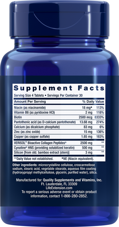 Hair, Skin & Nails Collagen Plus Formula - Nutritional Supplements > Collagen Supplements - Life Extension - YOUUTEKK