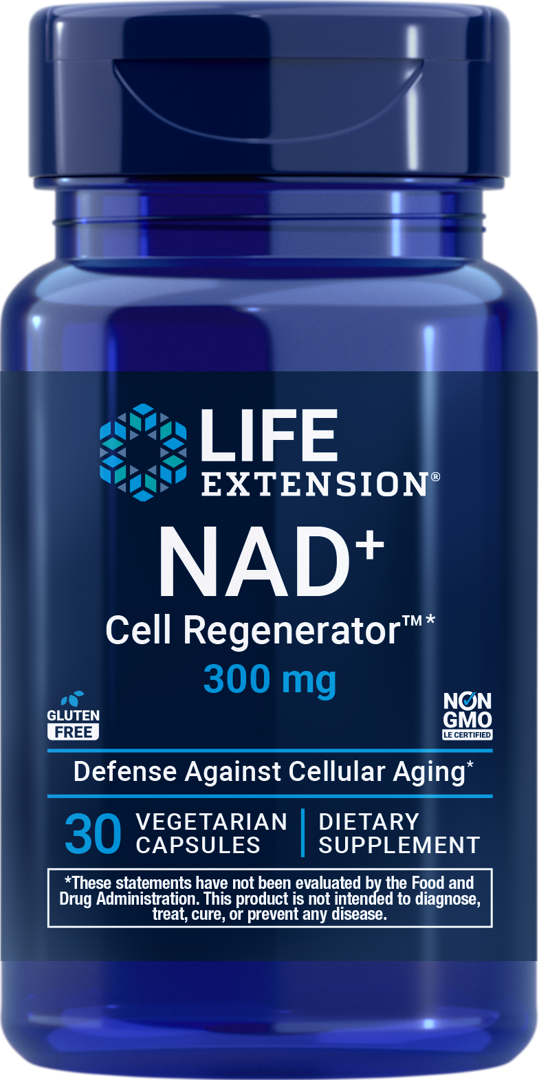 Life Extension NAD+ Cell Regenerator supplement bottle on a white background