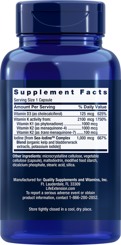 Vitamins D and K with Sea-Iodine™ - Vitamin Supplements > Vitamin D Supplements - Life Extension - YOUUTEKK
