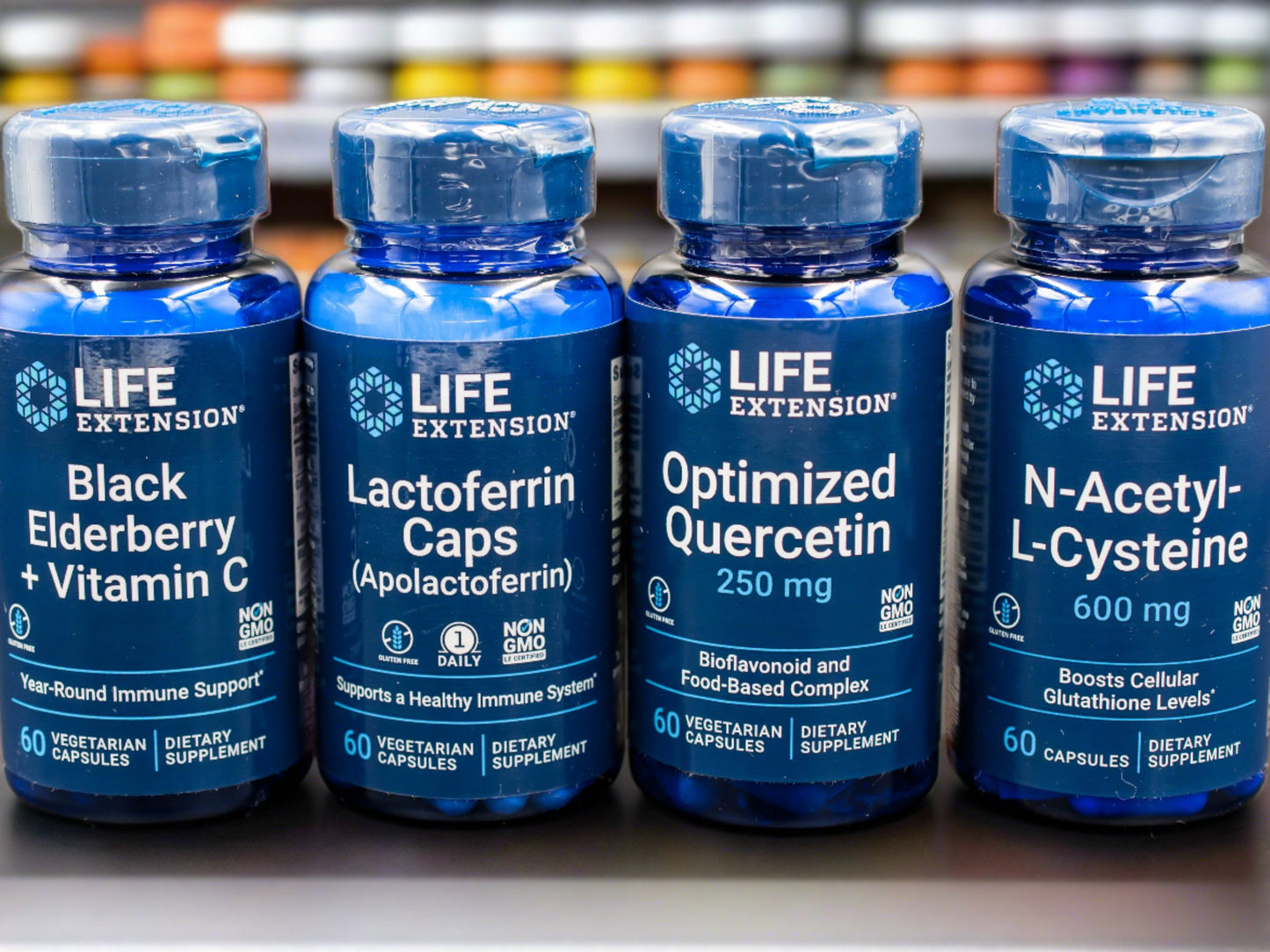 Life Extension MAXIMMUNE Bundle: Black Elderberry, Lactoferrin, Quercetin & NAC - Immune Health > NAC Supplement - Life Extension - YOUUTEKK