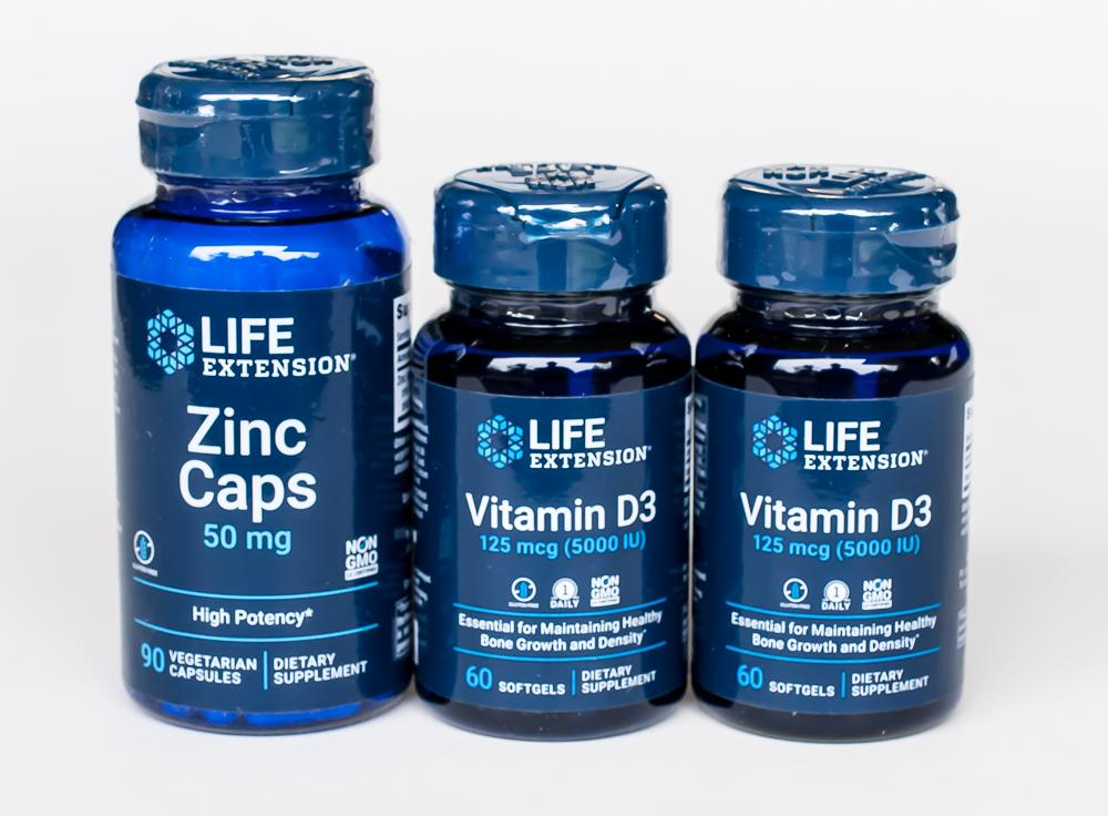 Life Extension 1 bottle of Zinc and 2 bottles of Vitamin D3 for Immune Support from youutekk.com